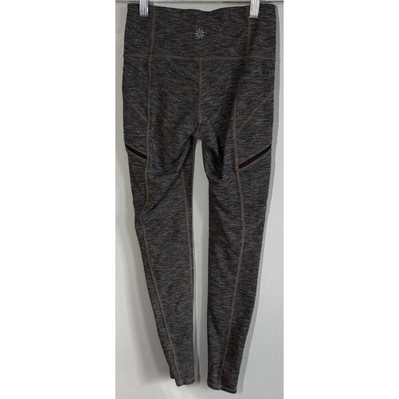Athleta Womens Dark Heather Gray High Waist Leggings Size XXS Zipper Pockets - Picture 2 of 10